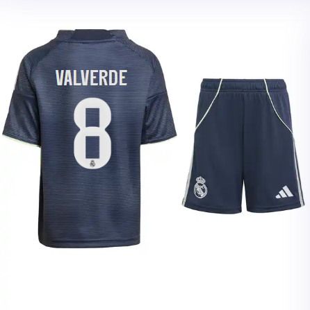 Real Madrid youth away jersey set 2526 navy blue – valverde – 8 Kits - Authentic Fan Merchandise