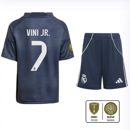 Real Madrid youth away jersey set 2526 navy blue – vini jr. – 7 – club world cup  intercontinental Kits - Authentic Fan Merchandise