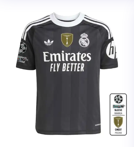 Real Madrid youth goalkeeper jersey 2526 black – champions league  intercontinental Kits - Authentic Fan Merchandise