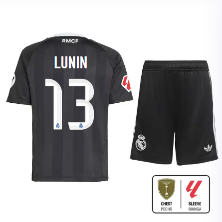 Real Madrid youth goalkeeper jersey 2526 black – lunin – 13 – la liga  intercontinental Kits - Authentic Fan Merchandise