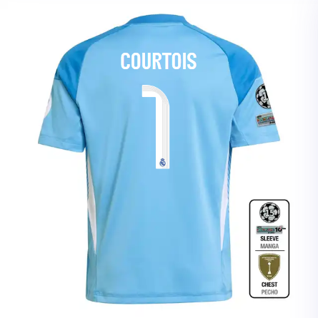 Real Madrid youth goalkeeper jersey 2526 blue – courtois – 1 – champions league  intercontinental Kits - Authentic Fan Merchandise