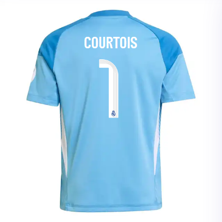 Real Madrid youth goalkeeper jersey 2526 blue – courtois – 1 Kits - Authentic Fan Merchandise