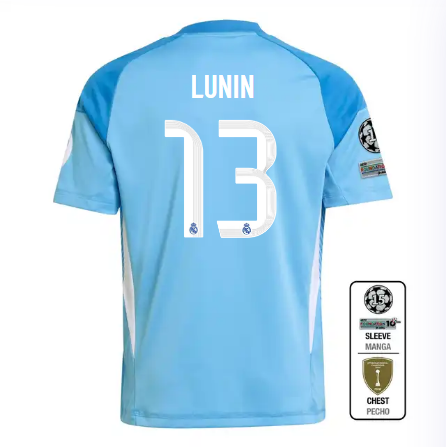 Real Madrid youth goalkeeper jersey 2526 blue – lunin – 13 – champions league  intercontinental Kits - Authentic Fan Merchandise