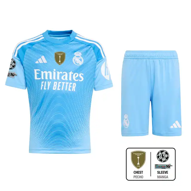 Real Madrid youth goalkeeper jersey set 2526 blue – champions league  intercontinental Kits - Authentic Fan Merchandise