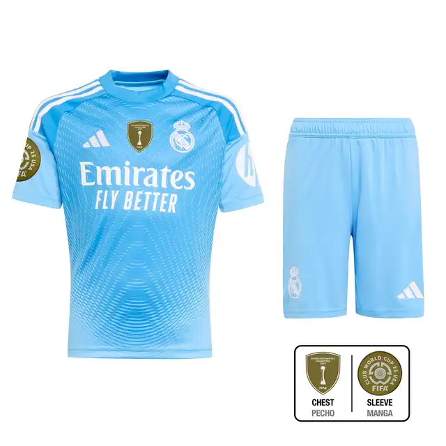 Real Madrid youth goalkeeper jersey set 2526 blue – club world cup  intercontinental Kits - Authentic Fan Merchandise
