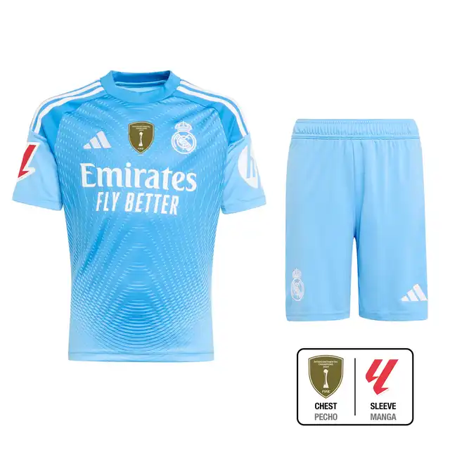 Real Madrid youth goalkeeper jersey set 2526 blue – la liga  intercontinental Kits - Authentic Fan Merchandise