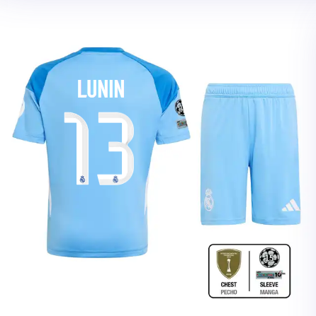 Real Madrid youth goalkeeper jersey set 2526 blue – lunin – 13 – champions league  intercontinental Kits - Authentic Fan Merchandise