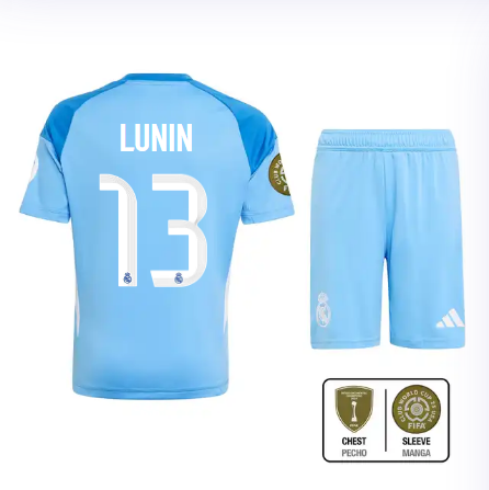 Real Madrid youth goalkeeper jersey set 2526 blue – lunin – 13 – club world cup  intercontinental Kits - Authentic Fan Merchandise