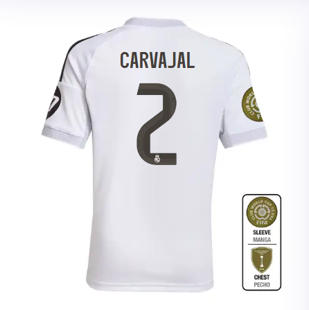 Real Madrid youth home jersey 2526 white – carvajal – 2 – club world cup  intercontinental Kits - Authentic Fan Merchandise