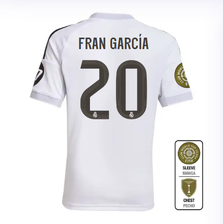 Real Madrid youth home jersey 2526 white – fran garcía – 20 – club world cup  intercontinental Kits - Authentic Fan Merchandise