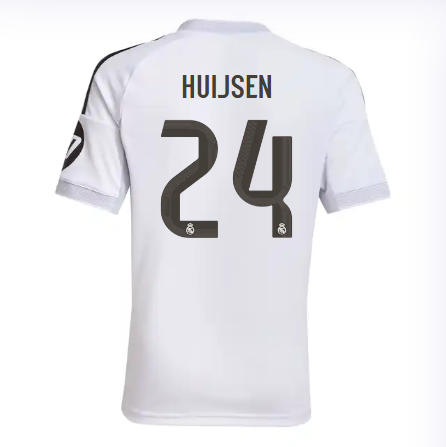 Real Madrid youth home jersey 2526 white – huijsen – 24 Kits - Authentic Fan Merchandise