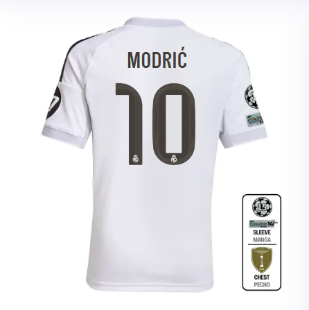 Real Madrid youth home jersey 2526 white – modrić – 10 – champions league  intercontinental Kits - Authentic Fan Merchandise