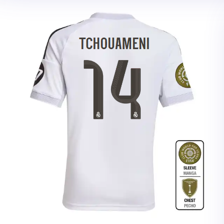 Real Madrid youth home jersey 2526 white – tchouameni – 14 – club world cup  intercontinental Kits - Authentic Fan Merchandise