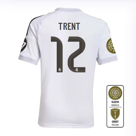 Real Madrid youth home jersey 2526 white – trent – 12 – club world cup  intercontinental Kits - Authentic Fan Merchandise