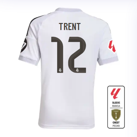Real Madrid youth home jersey 2526 white – trent – 12 – la liga  intercontinental Kits - Authentic Fan Merchandise