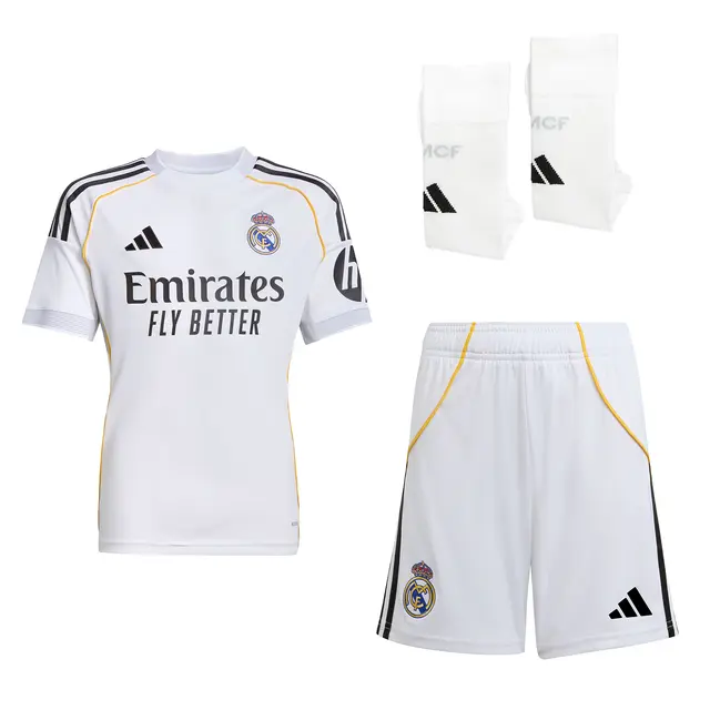 Real Madrid youth home jersey set 2526 white – huijsen – 24 – champions league  intercontinental Kits - Authentic Fan Merchandise