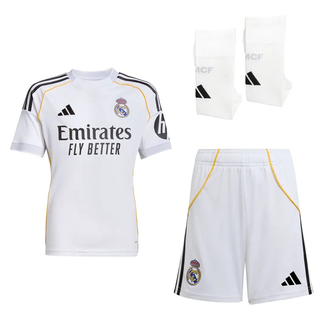 Real Madrid youth home jersey set 2526 white – huijsen – 24 – la liga  intercontinental Kits - Authentic Fan Merchandise