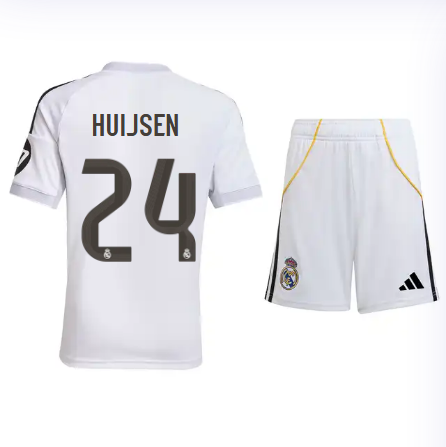 Real Madrid youth home jersey set 2526 white – huijsen – 24 Kits - Authentic Fan Merchandise