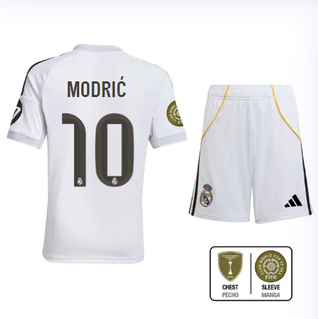 Real Madrid youth home jersey set 2526 white – modrić – 10 – club world cup  intercontinental Kits - Authentic Fan Merchandise