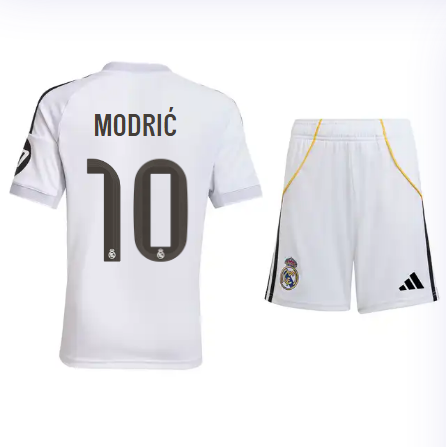 Real Madrid youth home jersey set 2526 white – modrić – 10 Kits - Authentic Fan Merchandise
