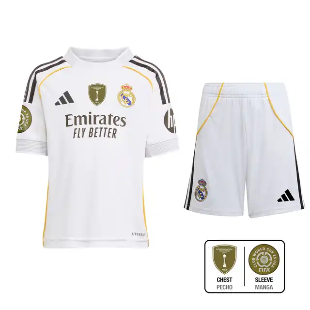 Real Madrid youth home kit 2526 white – club world cup  intercontinental Kits - Authentic Fan Merchandise