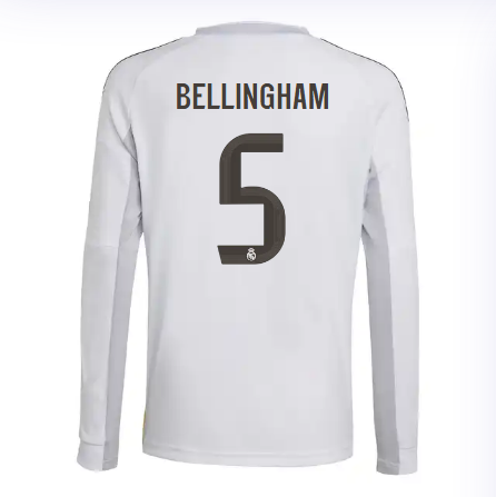 Real Madrid youth home long sleeve jersey 2526 white – bellingham – 5 Kits - Authentic Fan Merchandise