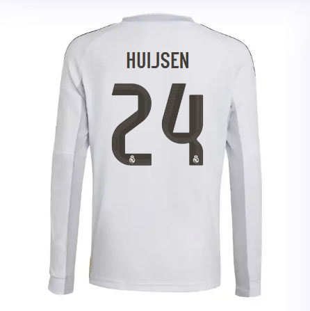 Real Madrid youth home long sleeve jersey 2526 white – huijsen – 24 Kits - Authentic Fan Merchandise