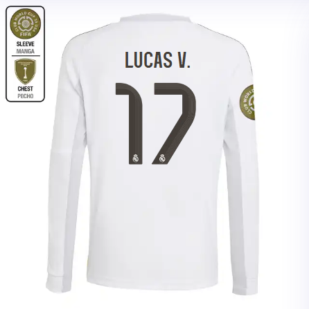 Real Madrid youth home long sleeve jersey 2526 white – lucas v. – 17 – club world cup  intercontinental Kits - Authentic Fan Merchandise