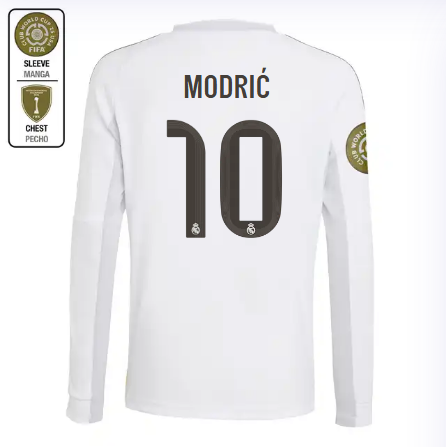 Real Madrid youth home long sleeve jersey 2526 white – modrić – 10 – club world cup  intercontinental Kits - Authentic Fan Merchandise