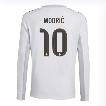 Real Madrid youth home long sleeve jersey 2526 white – modrić – 10 Kits - Authentic Fan Merchandise