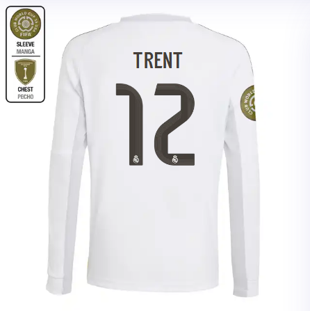 Real Madrid youth home long sleeve jersey 2526 white – trent – 12 – club world cup  intercontinental Kits - Authentic Fan Merchandise