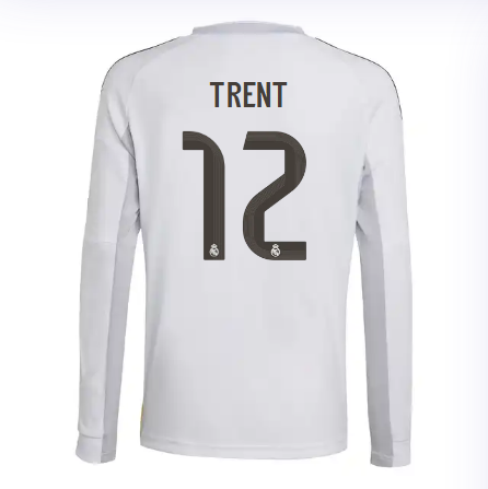 Real Madrid youth home long sleeve jersey 2526 white – trent – 12 Kits - Authentic Fan Merchandise