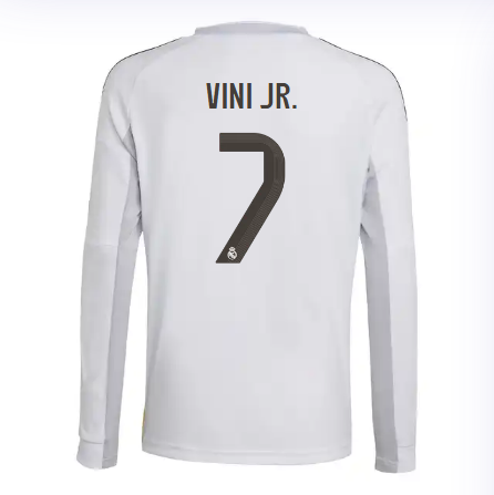 Real Madrid youth home long sleeve jersey 2526 white – vini jr. – 7 Kits - Authentic Fan Merchandise