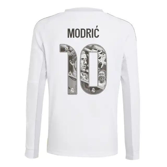 Real Madrid youth home long-sleeved jersey 2526 white Kits - Authentic Fan Merchandise