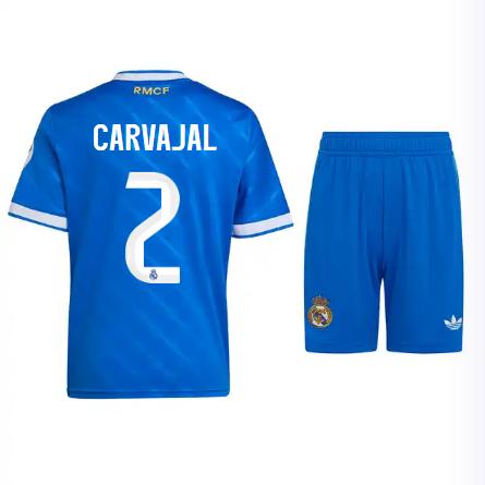 Real Madrid youth third jersey 2526 blue – carvajal – 2 Kits - Authentic Fan Merchandise