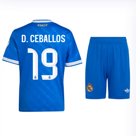 Real Madrid youth third jersey 2526 blue – d. ceballos – 19 Kits - Authentic Fan Merchandise