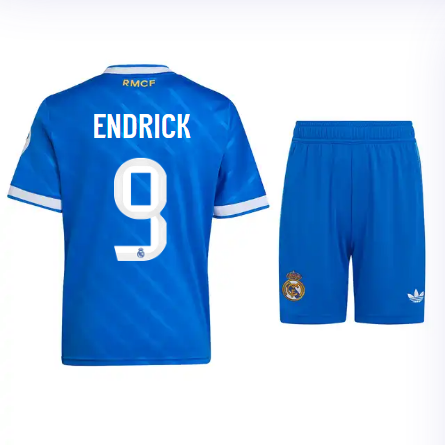Real Madrid youth third jersey 2526 blue – endrick – 9 Kits - Authentic Fan Merchandise
