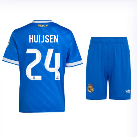 Real Madrid youth third jersey 2526 blue – huijsen – 24 Kits - Authentic Fan Merchandise