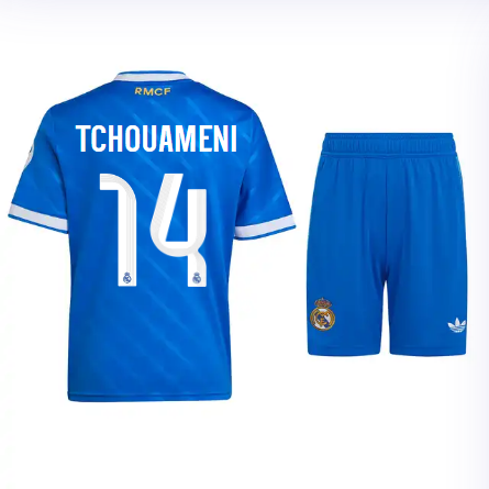 Real Madrid youth third jersey 2526 blue – tchouameni – 14 Kits - Authentic Fan Merchandise