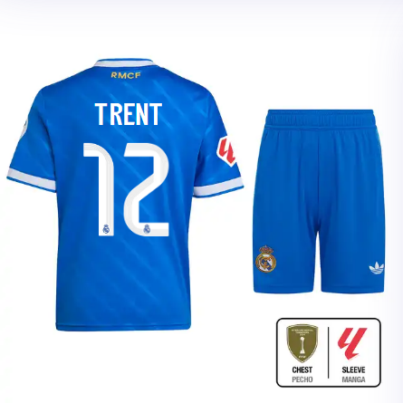 Real Madrid youth third jersey 2526 blue – trent – 12 – la liga  intercontinental Kits - Authentic Fan Merchandise