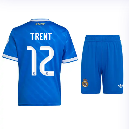 Real Madrid youth third jersey 2526 blue – trent – 12 Kits - Authentic Fan Merchandise