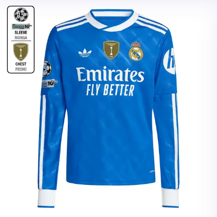 Real Madrid youth third jersey long sleeve jersey 2526 blue – champions league  intercontinental Kits - Authentic Fan Merchandise