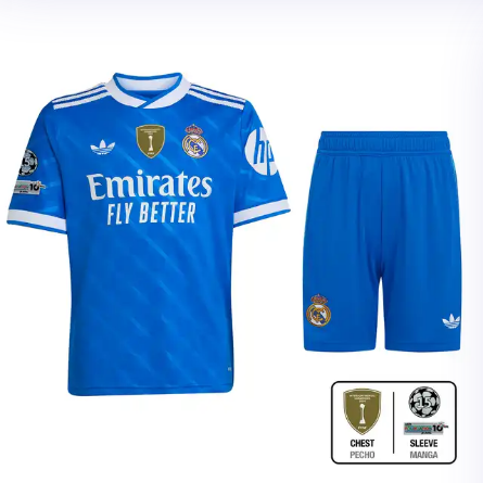 Real Madrid youth third jersey uniforms 2526 blue – champions league  intercontinental Kits - Authentic Fan Merchandise