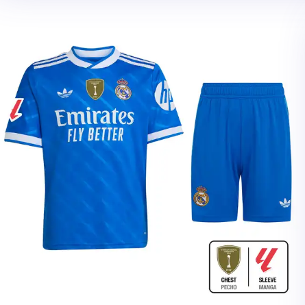 Real Madrid youth third jersey uniforms 2526 blue – la liga  intercontinental Kits - Authentic Fan Merchandise