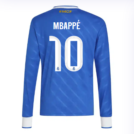 Real Madrid youth third long sleeve jersey 2526 blue – mbappé – 10 Kits - Authentic Fan Merchandise
