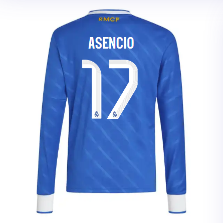 Real Madrid youth third long sleeve jersey jersey 2526 blue – asencio – 17 Kits - Authentic Fan Merchandise