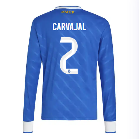 Real Madrid youth third long sleeve jersey jersey 2526 blue – carvajal – 2 Kits - Authentic Fan Merchandise