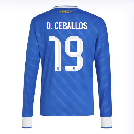Real Madrid youth third long sleeve jersey jersey 2526 blue – d. ceballos – 19 Kits - Authentic Fan Merchandise