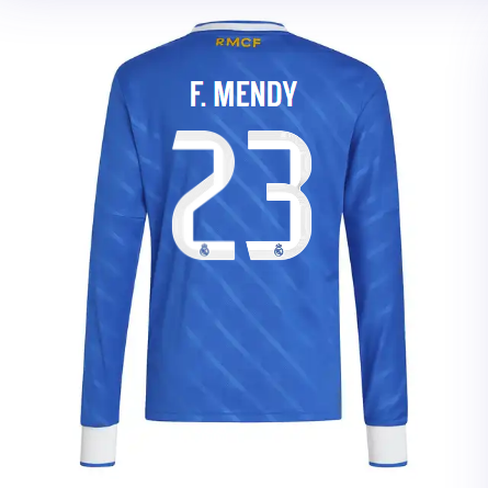 Real Madrid youth third long sleeve jersey jersey 2526 blue – f. mendy – 23 Kits - Authentic Fan Merchandise