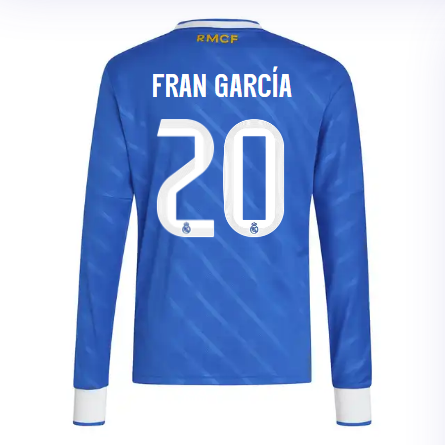Real Madrid youth third long sleeve jersey jersey 2526 blue – fran garcía – 20 Kits - Authentic Fan Merchandise